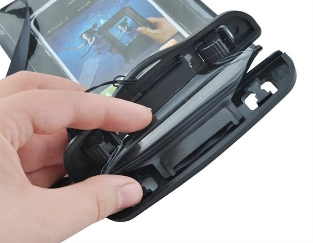 Husa telefon subacvatica impermeabila pentru telefon mobil (Universal), Negru 1 Husa telefon subacvatica impermeabila pentru telefon mobil Universal Negru 2 1