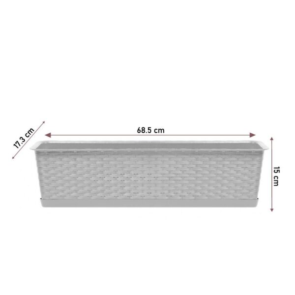 Jardiniera decorativa, cafeniu, 68.5x17.3x15 cm, Ratolla Case P  - imagine 2