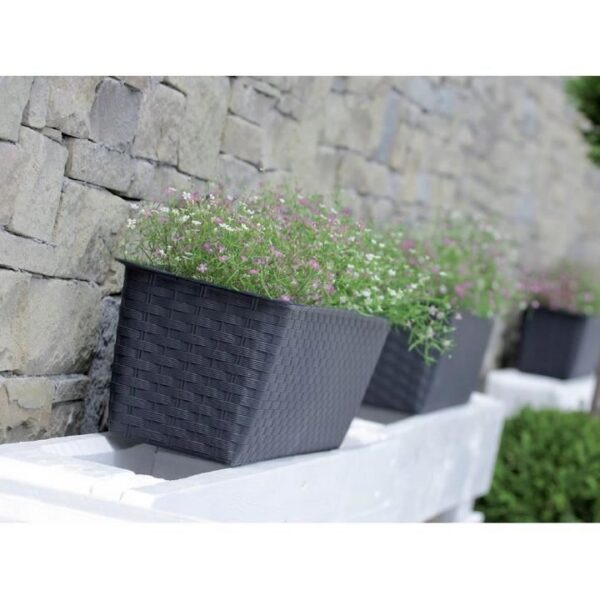 Jardiniera decorativa, antracit, 68.5x17.3x15 cm, Ratolla Case P  - imagine 3