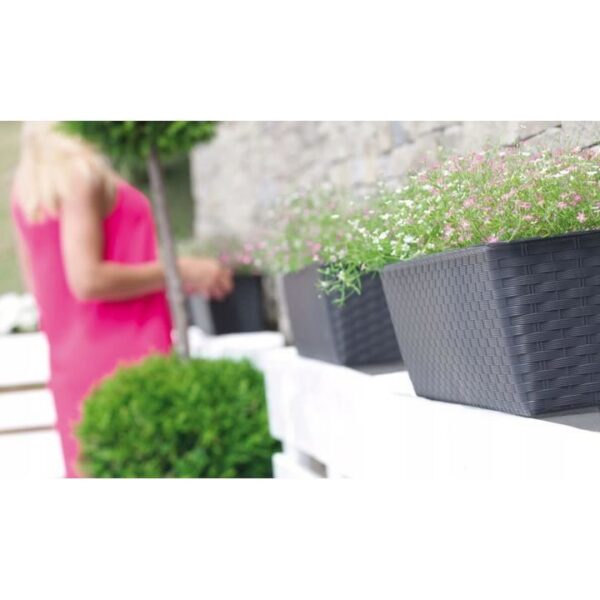 Jardiniera decorativa, antracit, 68.5x17.3x15 cm, Ratolla Case P  - imagine 2