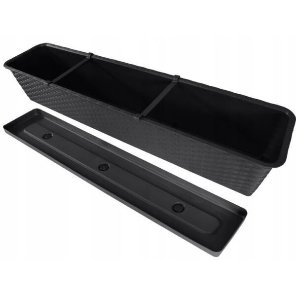 Jardiniera decorativa, antracit, 68.5x17.3x15 cm, Ratolla Case P  - imagine 5