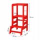 Inaltator multifunctional/ajutor de bucatarie pentru copii, ajustabil, lemn, rosu, 39x52x90 cm, Springos - imagine 16