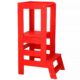 Inaltator multifunctional/ajutor de bucatarie pentru copii, ajustabil, lemn, rosu, 39x52x90 cm, Springos - imagine 13