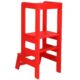Inaltator multifunctional/ajutor de bucatarie pentru copii, ajustabil, lemn, rosu, 39x52x90 cm, Springos - imagine 10