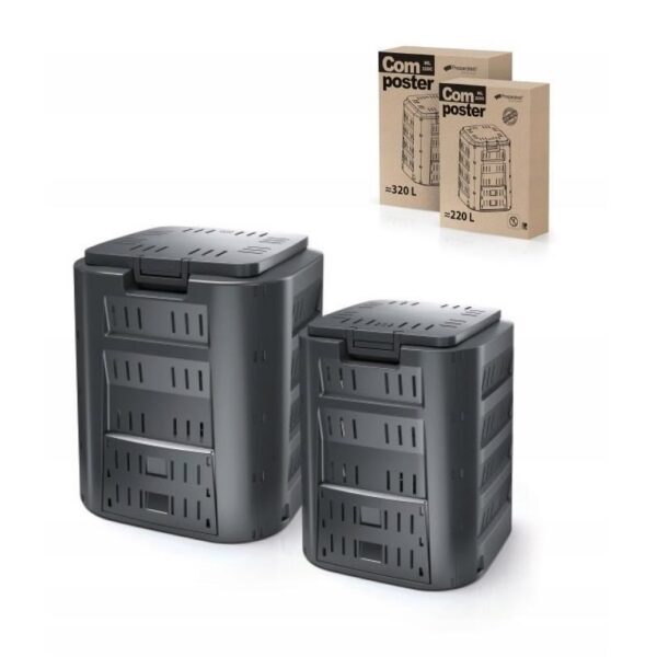 Compostor de gradina, 220 L, negru, Compogreen - imagine 5