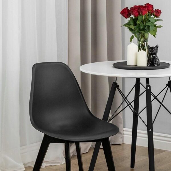 Scaun bucatarie/living, Artool, Kito, PP, lemn, negru, 46x54.5x80 cm - imagine 2