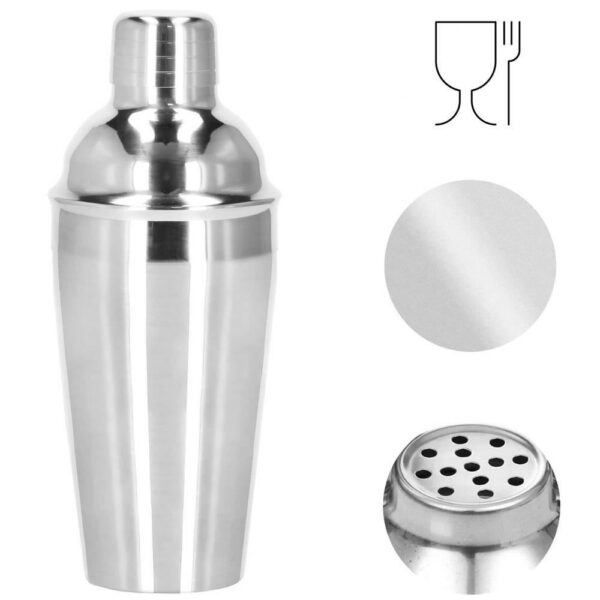 Kit pentru barmani, cocktail shaker, inox, set 5 piese, 550 ml, Springos - imagine 8