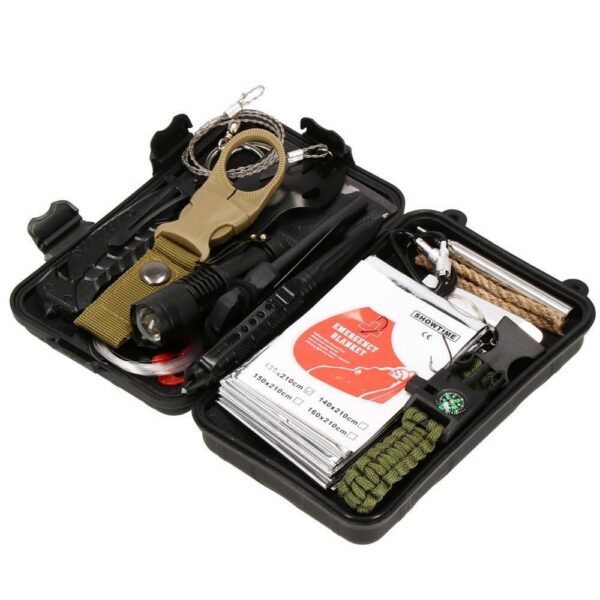 Kit turistic, supravietuire, multifunctional, cu trusa, set 21 piese, 20x11x5 cm, Springos - imagine 29