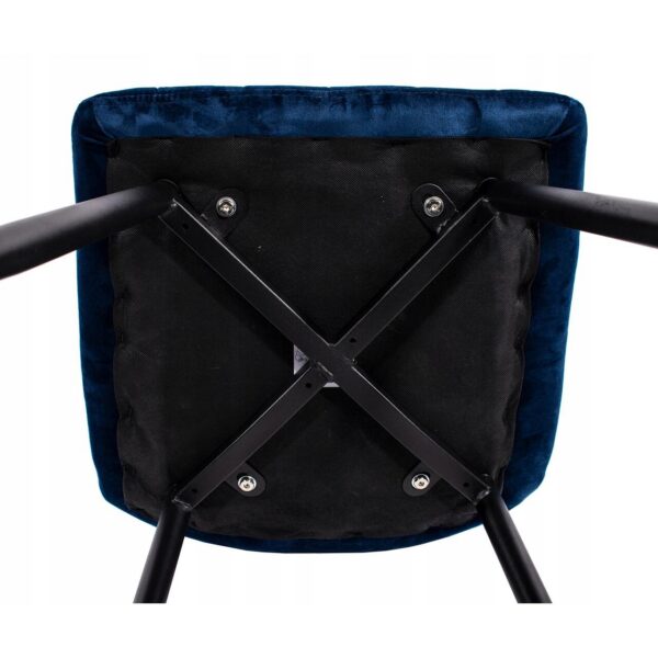 Scaun bucatarie/living, Artool, Lava, catifea, metal, bleumarin si negru, 43x51x90 cm - imagine 5