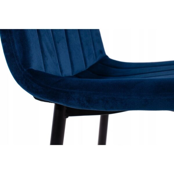 Scaun bucatarie/living, Artool, Lava, catifea, metal, bleumarin si negru, 43x51x90 cm - imagine 4
