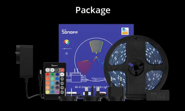 Banda LED Sonoff Wifi RGB L2 5m, Sincronizare Muzica, IP65, Wifi, Bluetooth, Telecomanda - imagine 14