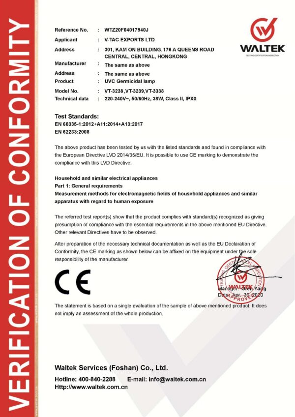 Lampa UV-C germicida cu ozon, telecomada, timer si senzor de prezenta, V-TAC, 38W - 60 mp - imagine 4