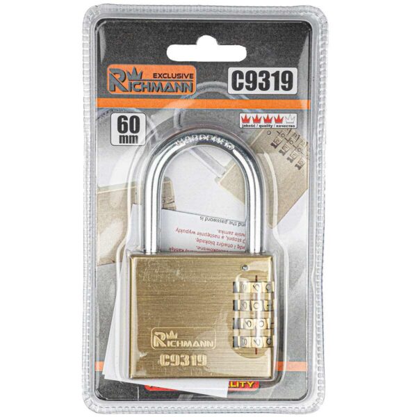 Lacat cu cifru, auriu, 60 mm, Richmann Exclusive - imagine 2