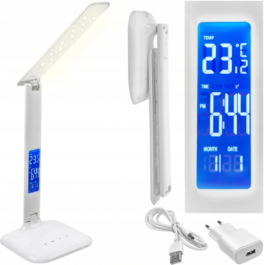 Lampa LED pentru birou cu display LCD 55 lm, 5W, 3 moduri iluminare, intensitate reglabila, termometru 1 Lampa LED pentru birou cu display LCD 55 lm 5W 3 moduri iluminare intensitate reglabila termometru 4 1
