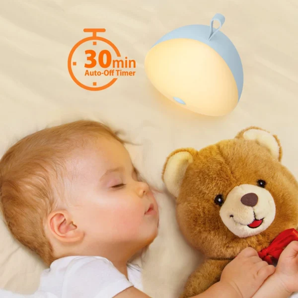 Lampa de veghe LED VAVA cu muzica, control touch, reglare intensitate, 8 melodii, acumulator - imagine 6