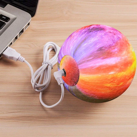 Lampa luna 3D 15 cm MT Malatec incarcare USB 16 culori telecomanda suport lemn 1 3 1