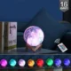 Lampa luna 3D 15 cm, MT Malatec, incarcare USB, 16 culori, telecomanda, suport lemn - imagine 8