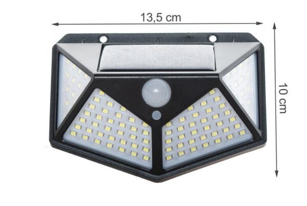 Lampa solara 100 LED-uri, senzor de miscare, senzor de lumina, 7W - imagine 3