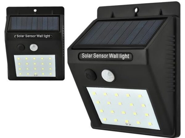 Lampa solara 20 LED-uri, senzor de miscare, senzor lumina - imagine 3