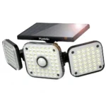 Lampa solara de perete MustWin cu 3 panouri, senzor de miscare, 1000 lm, LED, 112 leduri, 3 moduri, incarcare solara