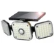 Lampa solara de perete MustWin cu 3 panouri, senzor de miscare, 1000 lm, LED, 112 leduri, 3 moduri, incarcare solara