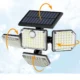 Lampa solara de perete MustWin cu 4 panouri, senzor de miscare, telecomanda, 1400 lm, LED, 182 leduri, 3 moduri, incarcare solara - imagine 2