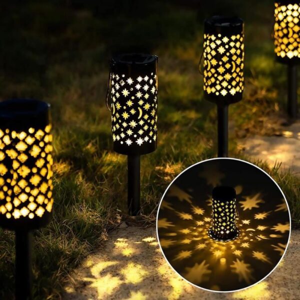 Lampa solara pentru gradina, LED, set 2 buc, 6x6x41 cm, Yildun - imagine 3