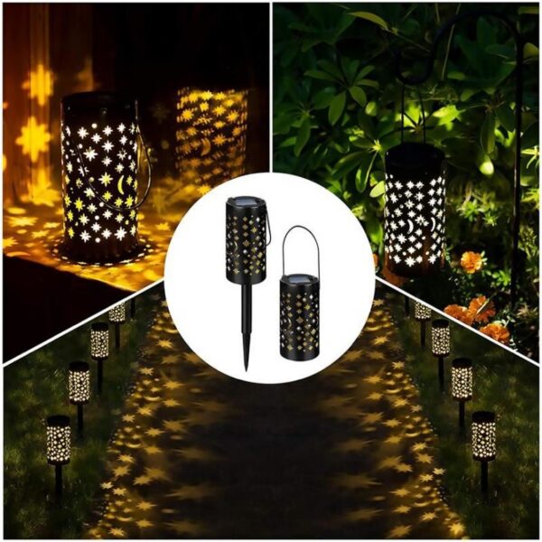 Lampa solara pentru gradina, LED, set 2 buc, 6x6x41 cm, Yildun - imagine 2