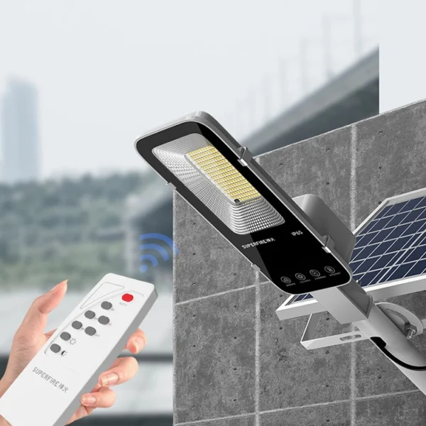 Lampa solara stradala LED Superfire FF5-E, Panou solar, Telecomanda, 897 W, 2000 lm, 20000 mAh - imagine 8
