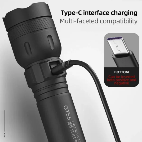 Lanterna LED Superfire GTS6, 358lm, Acumulator, distanta 225 m, incarcare USB-C, 7W - imagine 6