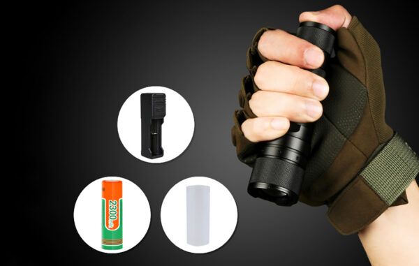 Lanterna LED Supfire F3-L2, ZOOM, 1100 lm, 300 m, incarcare USB, Negru - imagine 2
