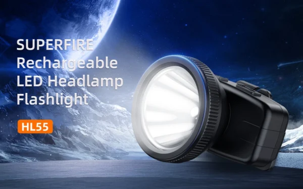 Lanterna LED pentru cap Superfire HL55, 150lm, 270m, 800mAh, incarcare USB-C - imagine 3