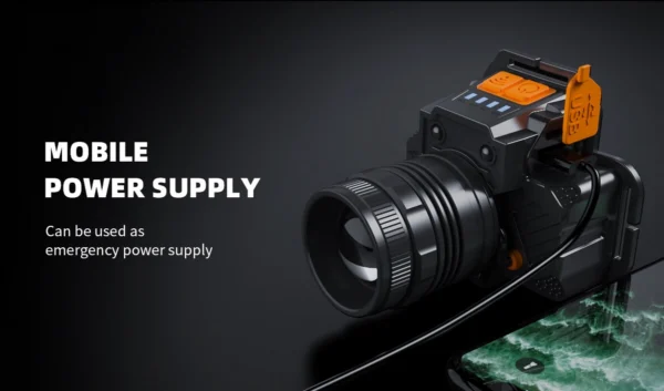 Lanterna LED pentru cap Superfire HL58, Zoom, 350lm, 230m, 2400mAh, control miscare mana, incarcare USB-C - imagine 5