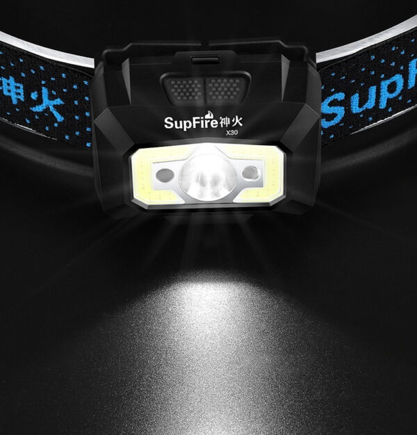 Lanterna LED pentru cap Supfire X30, Waterproof, 500lm, 130m, incarcare USB, control miscare mana - imagine 5