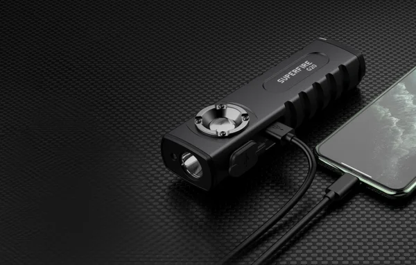 Lanterna Multifunctionala LED Superfire G20, Laser, 500 lumeni, acumulator 2000 mAh, incarcare USB-C - imagine 5
