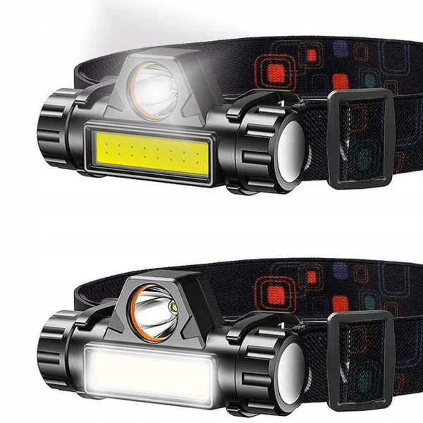 Lanterna de cap reincarcabila LED COB, 200 lm, USB, 2 moduri de iluminare - imagine 10