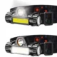 Lanterna de cap reincarcabila LED COB, 200 lm, USB, 2 moduri de iluminare - imagine 10