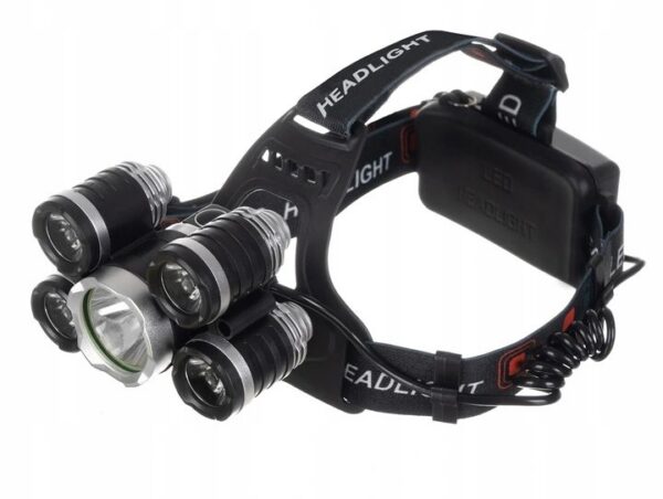 Lanterna frontala de cap, 5 LED-uri CREE, 4 moduri iluminare, acumulator, unghi reglabil de inclinare - imagine 2