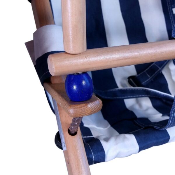 Leagan pentru copii, textil/lemn, albastru, max 70 kg, 36x24x45 cm - imagine 4