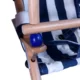 Leagan pentru copii, textil/lemn, albastru, max 70 kg, 36x24x45 cm - imagine 6