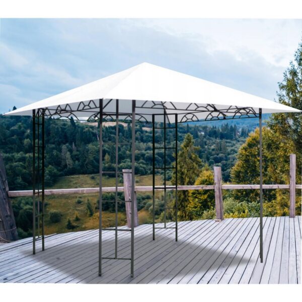 Pavilion pentru gradina/terasa, cadru metalic, alb, 3x3x2.65 m, Delia - imagine 3