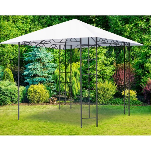 Pavilion pentru gradina/terasa, cadru metalic, alb, 3x3x2.65 m, Delia - imagine 5