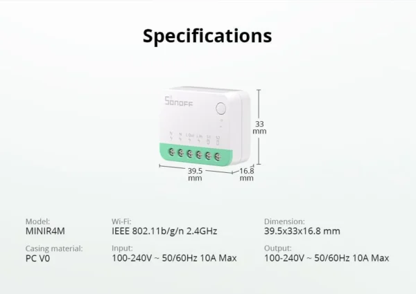 Releu Smart Wifi Sonoff MINIR4M Extreme - Matter - imagine 10