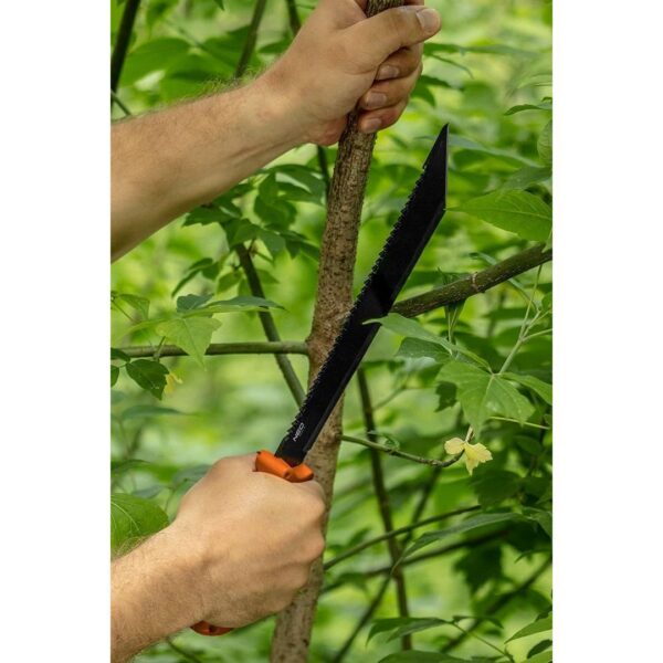 Maceta, inox, maner TPR+PP, model Survival, cu teaca, 40 cm, NEO - imagine 3