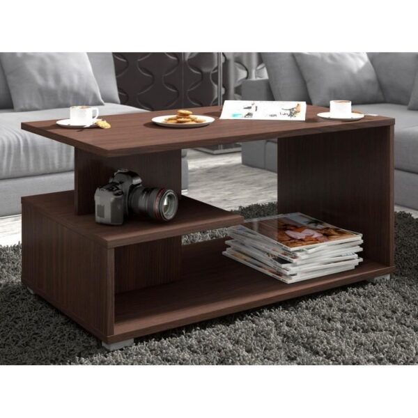 Masa de cafea, placa laminata, wenge, 90x51x45 cm - imagine 2