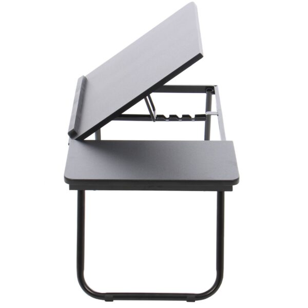 Masa pliabila pentru laptop MDF, unghi ajustabil, multifunctionala, neagra - imagine 3