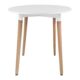 Masa stil scandinav, Artool, Kami, rotunda, MDF si lemn, alb, 80x74 cm - imagine 3