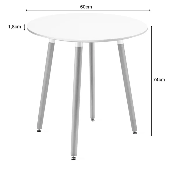Masa stil scandinav, Artool, Kami, rotunda, MDF si lemn, alb, 60x74 cm - imagine 4