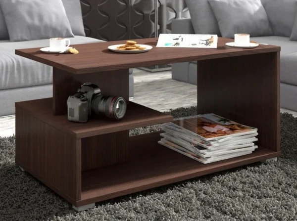 Masa de cafea, placa laminata, wenge, 90x51x45 cm - imagine 4