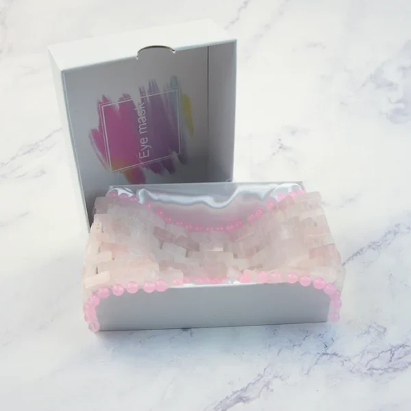 Masca de Ochi din Quartz Roz Hand-Made pentru revitalizare, refacerea pielii, indepartarea oboselii, relaxare si stare de bine - imagine 6
